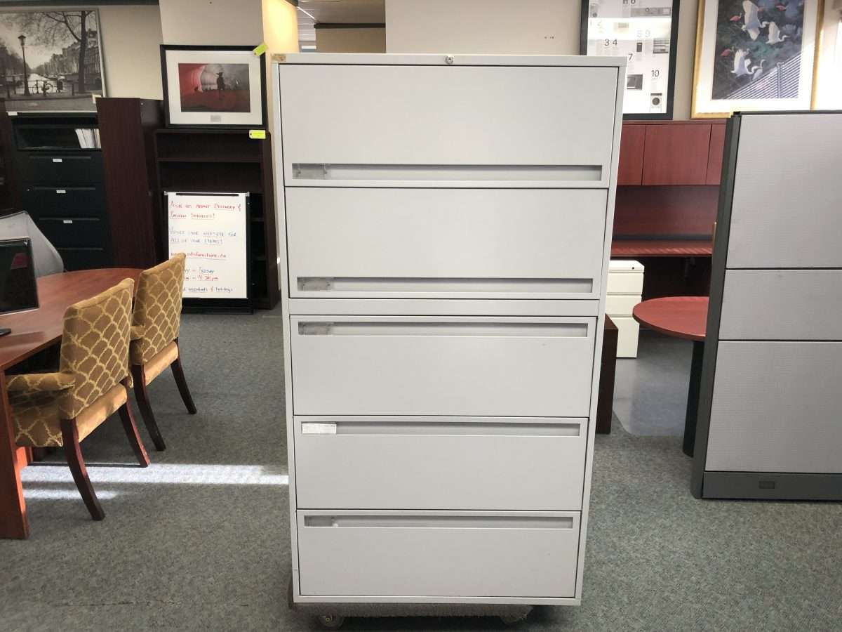 Grey 5 Drawer File Cabinet