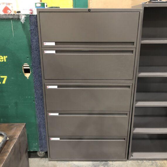 Grey 5 Drawer File Cabinet