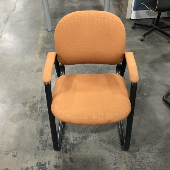 Haworth Orange Sled Side Chair