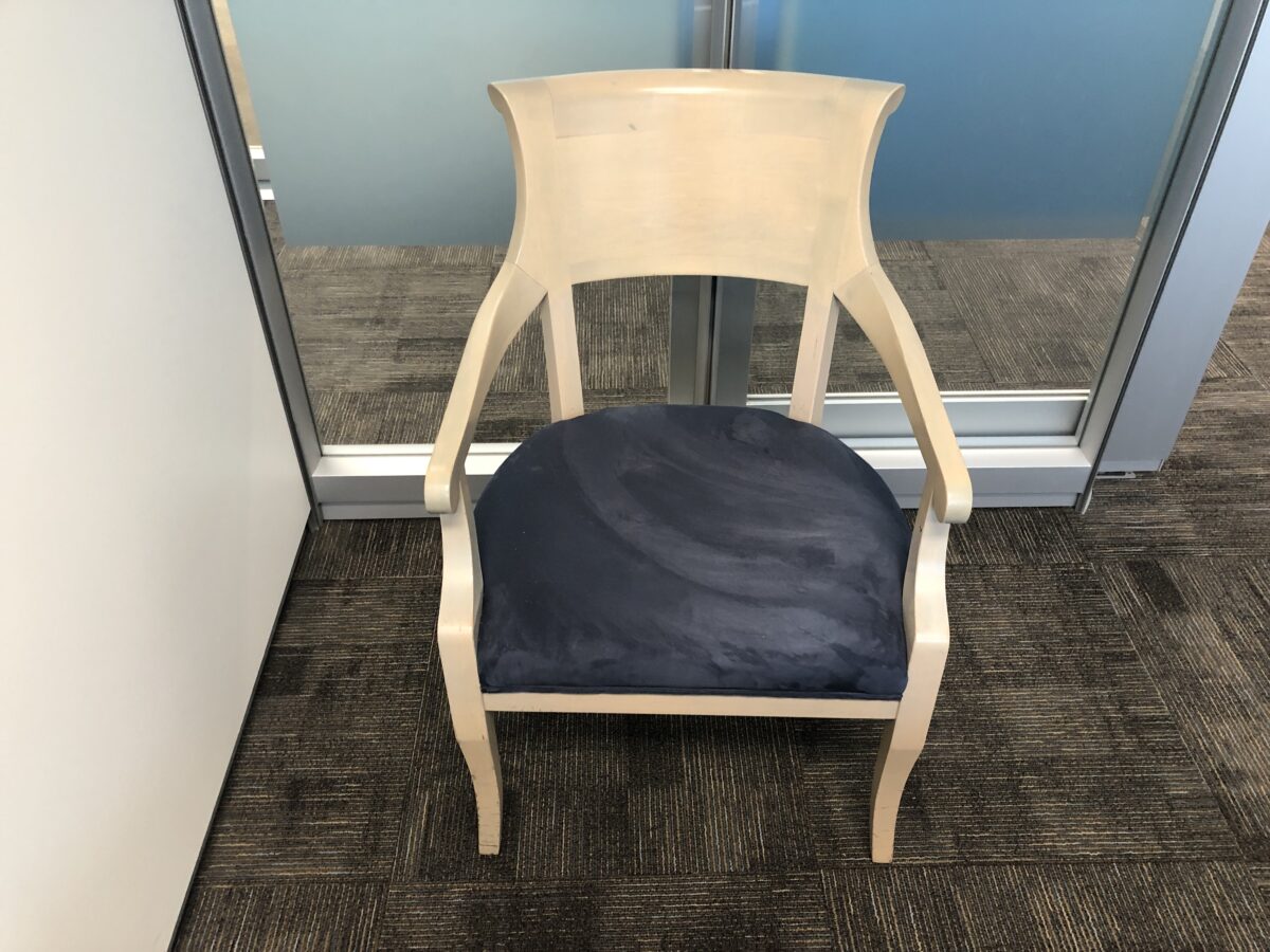 White & Blue Accent Chair